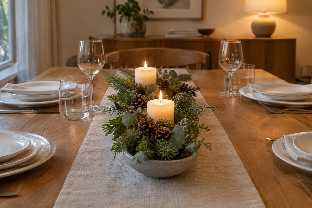 12 Inches Is Too Tall for a Christmas Dining Table Centerpiece