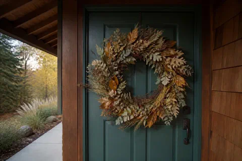 A Dried Fall Wreath That Lasts Past October