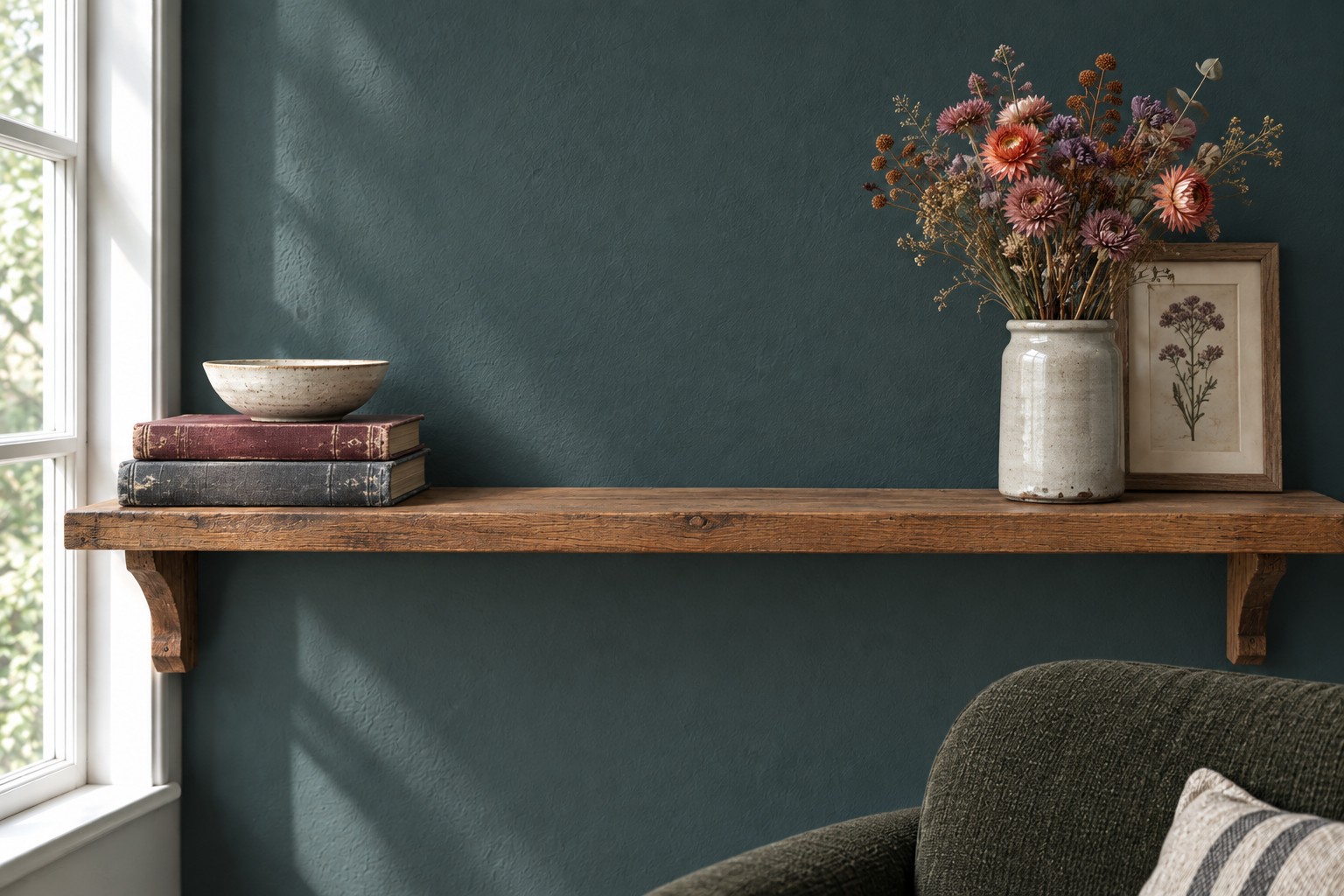 Dried Flower Shelf Ideas for a Tidy Cozy Room