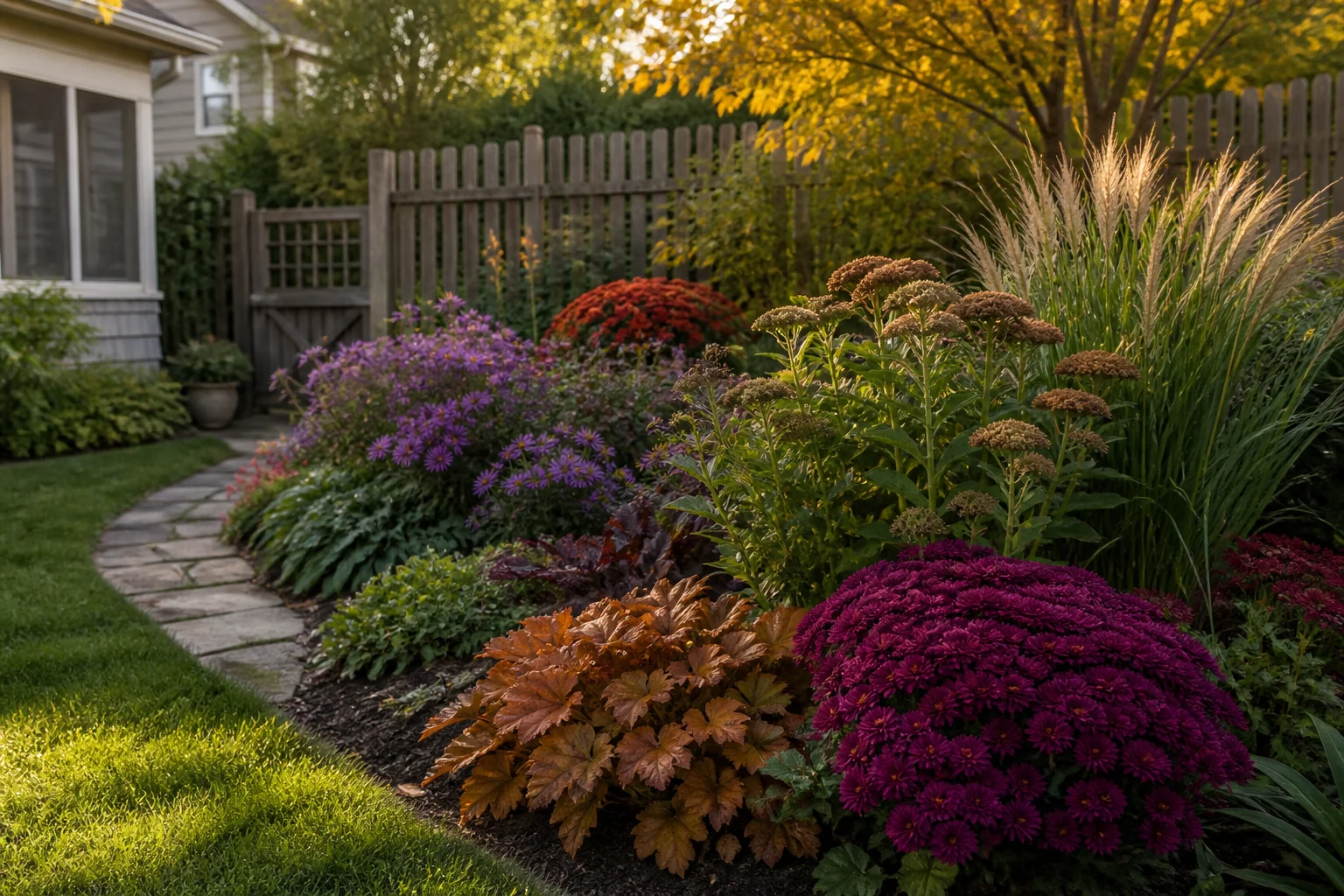 Fall Flower Beds With Color After Summer