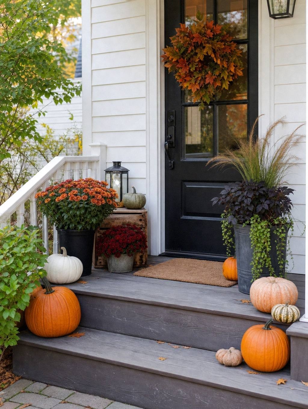 Fall Front Porch Decor for a Small Porch