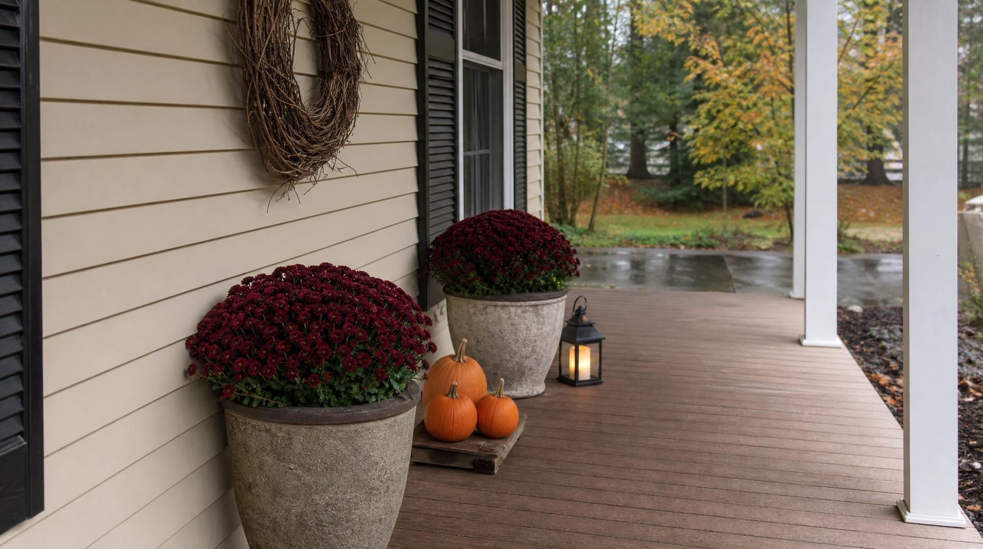 Fall Porch Decor for Wind and Rain: What Stays Put