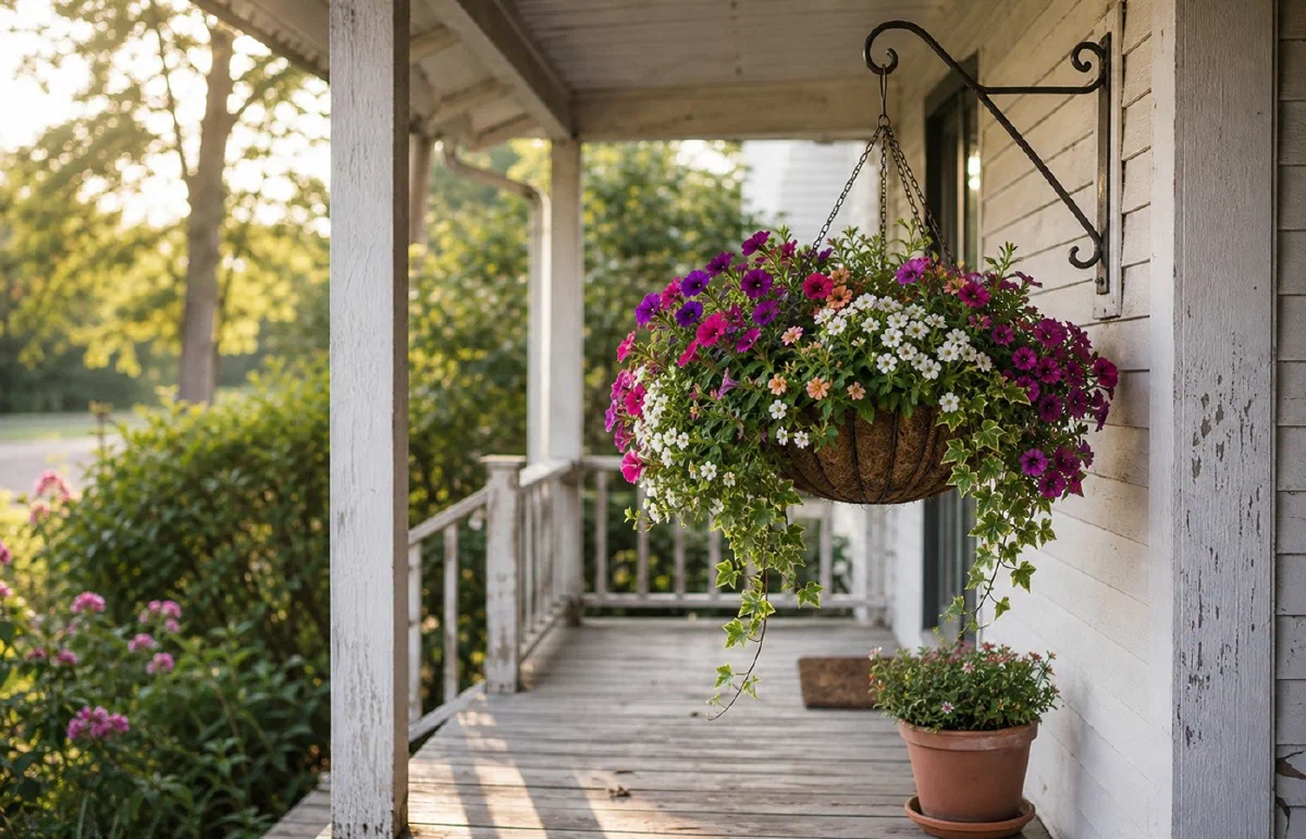 Hanging Baskets That Make a Plain Porch Feel Welcoming