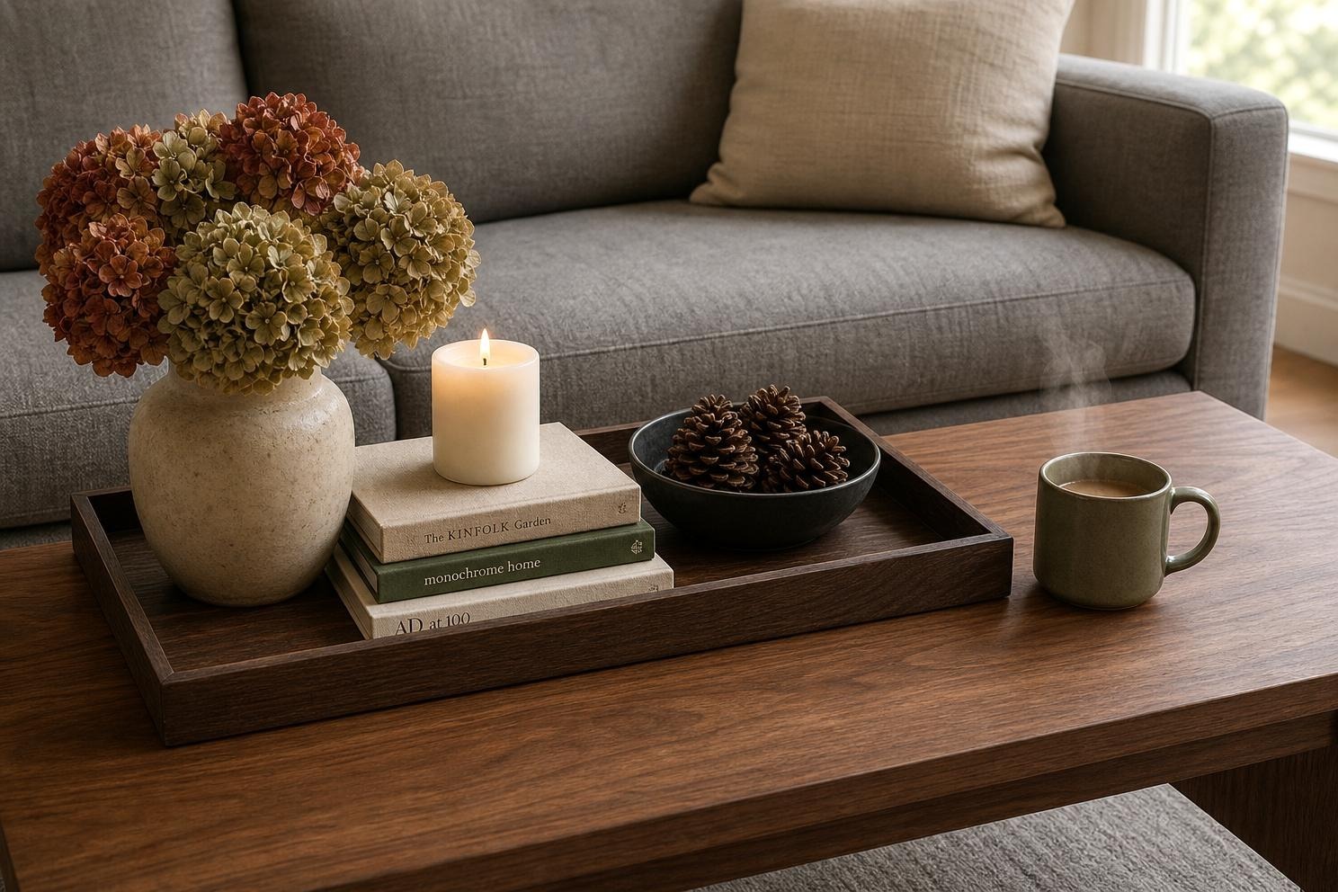 How to Style a Coffee Table for Fall: The 2/3 Rule and the Tray