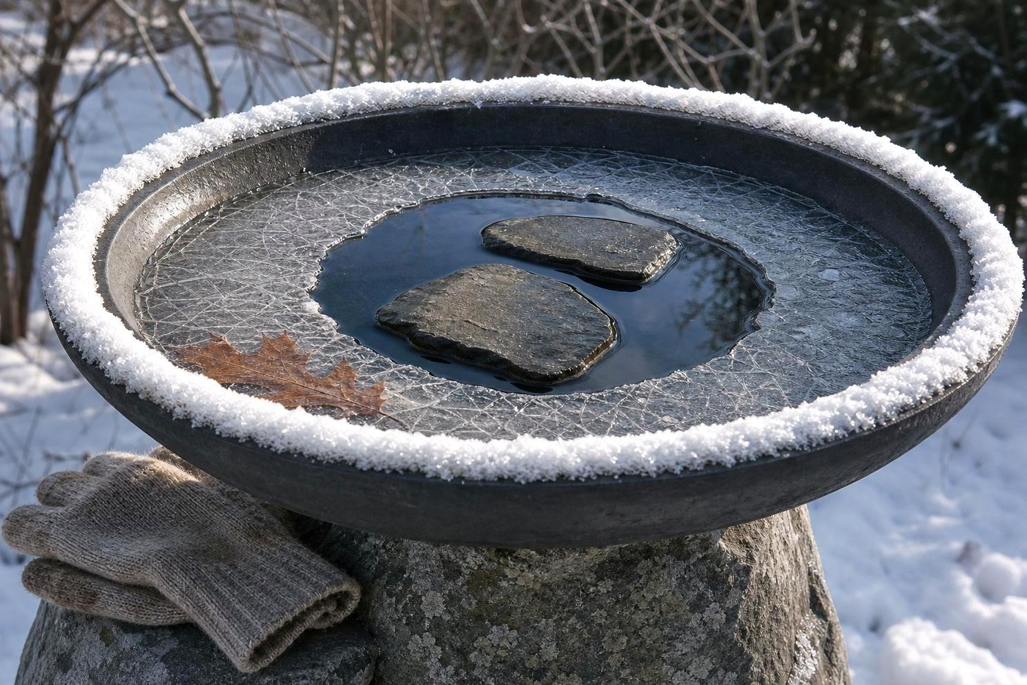 Keep a Bird Bath From Freezing Without Electricity