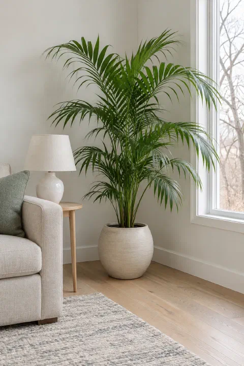 Indoor Corner Plants for a Living Room, by Light
