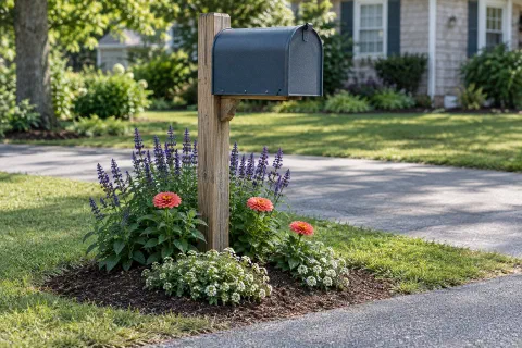 Flowers Around a Mailbox: Ideas for a Small Bed