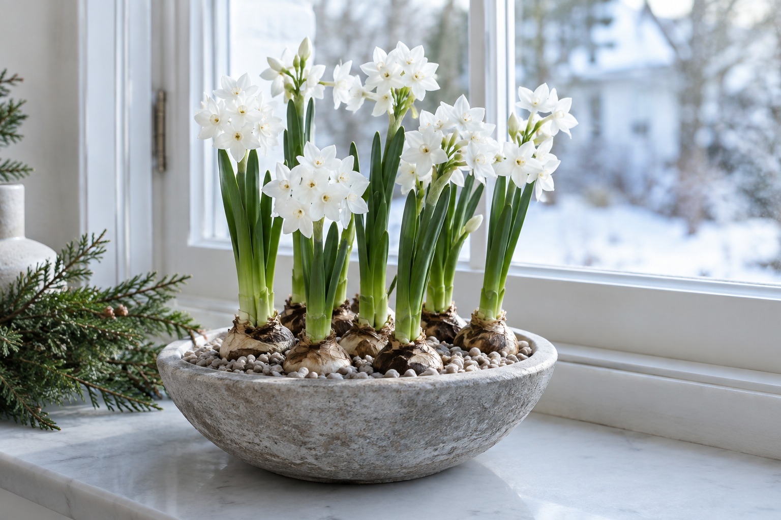 Paperwhites for Christmas: Planting and Stem Support