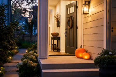 Halloween Entryway Ideas for a Small Trick-or-Treat Space