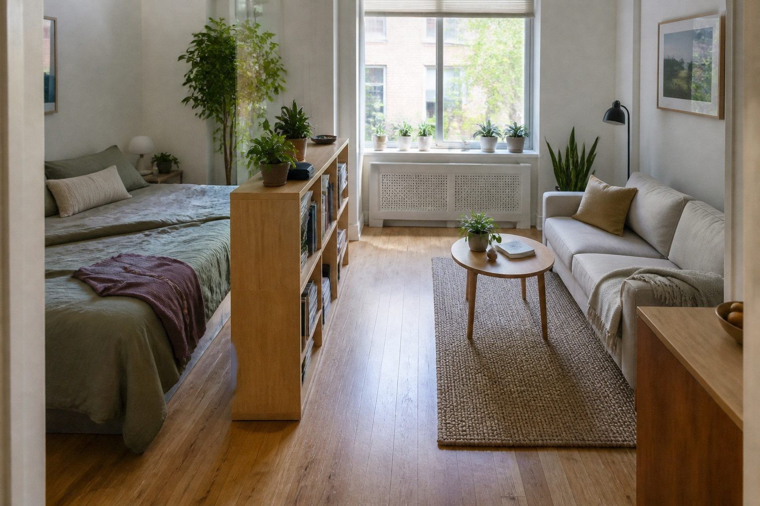 7 Studio Apartment Layouts That Give the Bed Its Own Space