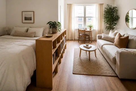 Studio Apartment Layout Ideas: 7 Ways to Separate the Bed