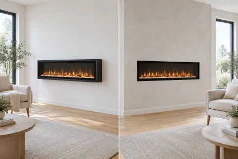 Wall-Mounted vs Recessed Electric Fireplace
