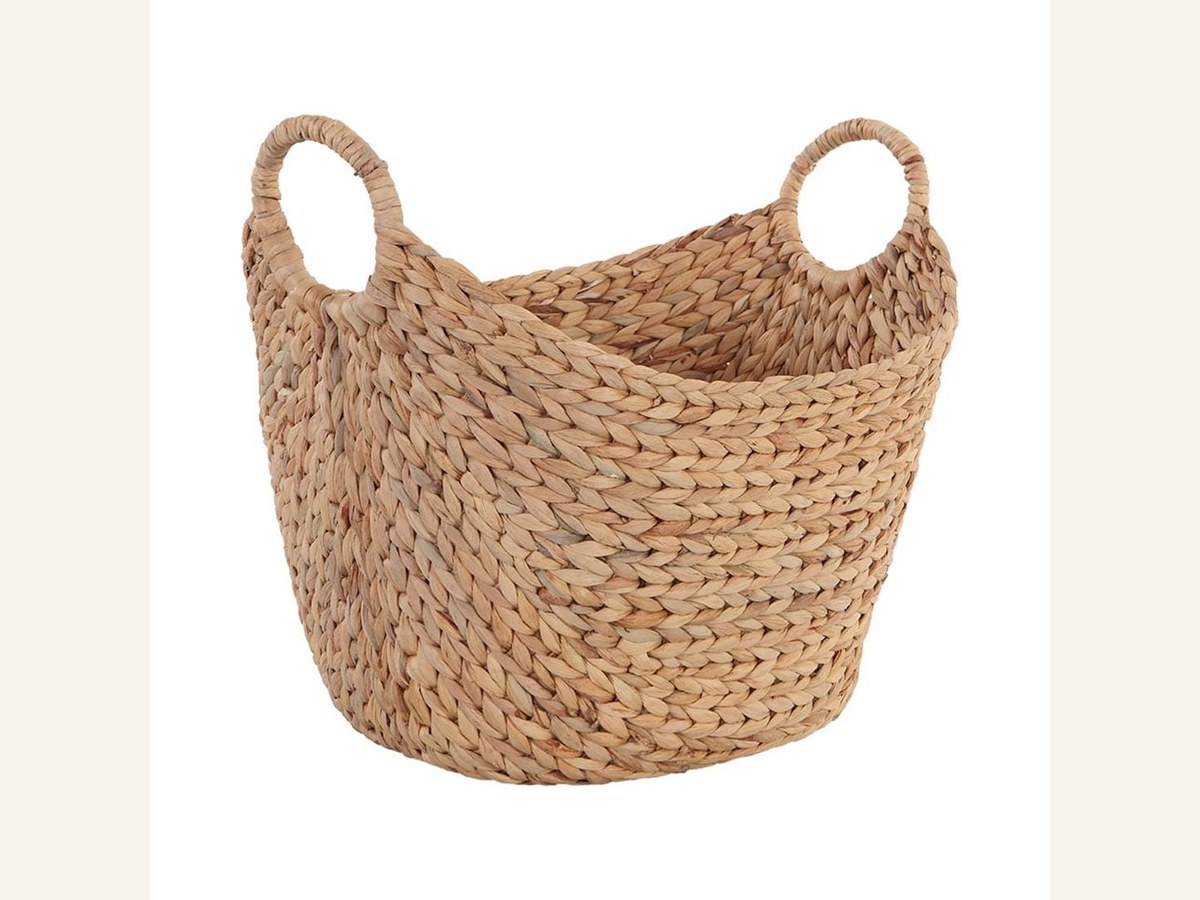 Natural woven water hyacinth storage basket