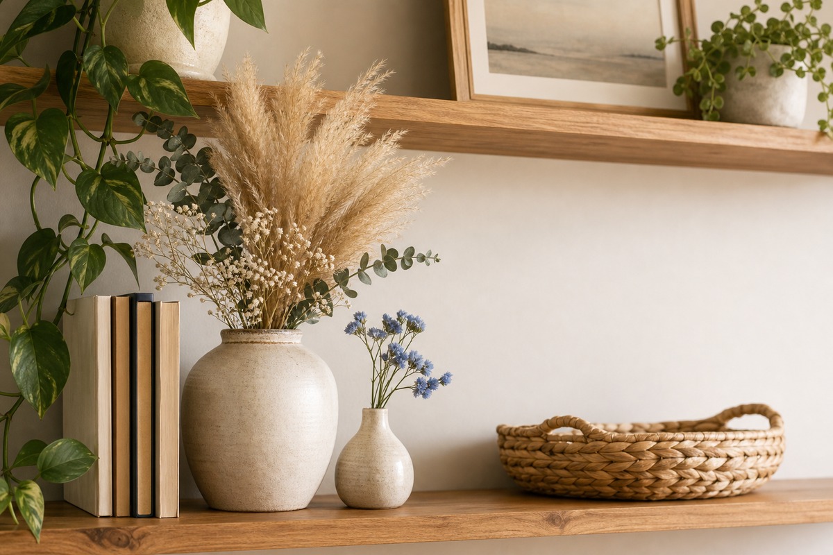 The Walmart Stems I'd Buy for a Soft Dried-Flower Shelf