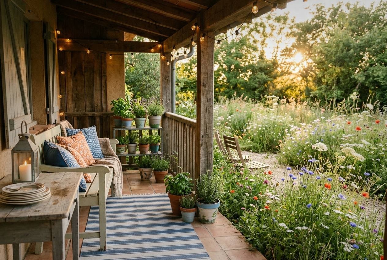 How to Get Mediterranean Porch Style with Dollar Store Finds